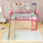 Twin Metal Loft Bed With Curtain, Slide And Ladder-1849869615