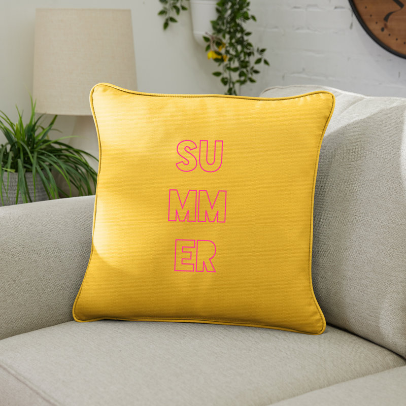  Coussin lombaire intérieur / extérieur Summer, H 18 po x l 18 po, Jaune
