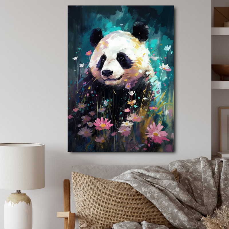 Panda gracieux - animaux, impressions sur toile, Toile tendue, H 20 po x l 12 po x P 1 po