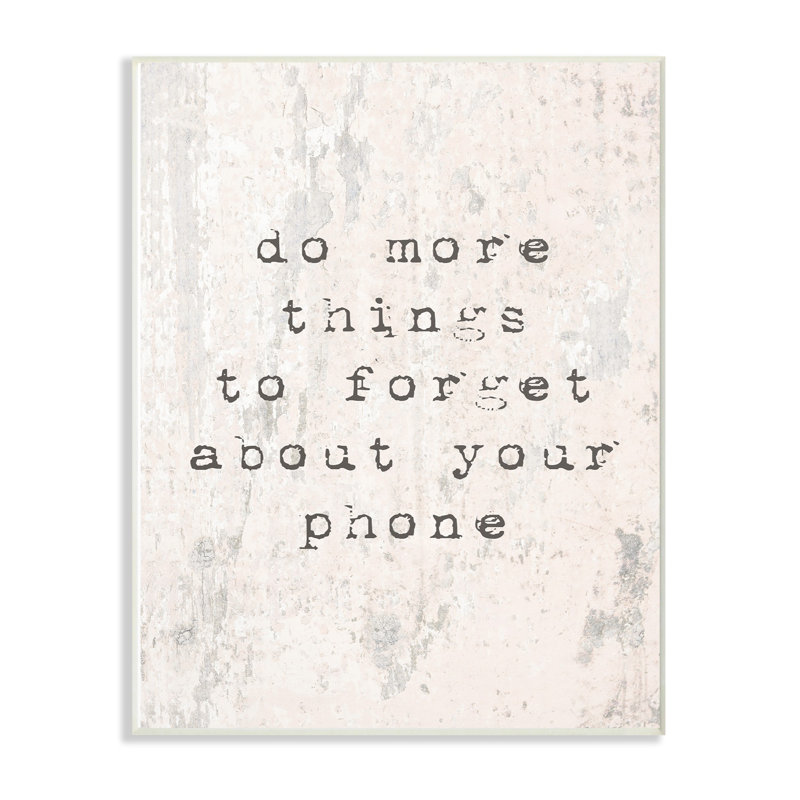 «Forget Your Téléphone Distress», reproduction d'impression, H 19 po x l 13 po x P 0,5 po, Plaque murale