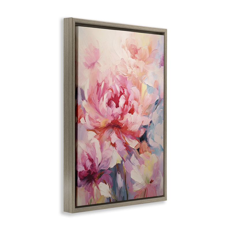 «Floral Explosions» par Gina Kelly, Cadre flottant orme Montalcino, H 25 po x l 17 po