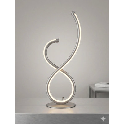 Modern Spiral Silver Table Lamp