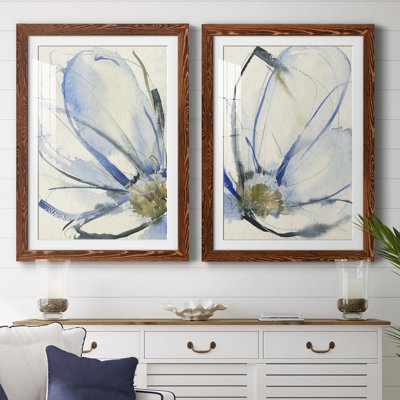 Cobalt & Paynes Petals I encadré mat - prêt à accrocher