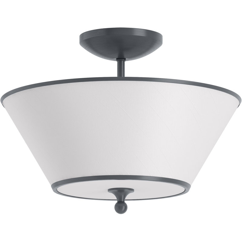Parohn Semi-Flush Light, Gunmetal, Gunmetal