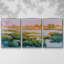 Marshland View I, ensemble de 3 toiles encadrées-13088650-13088649