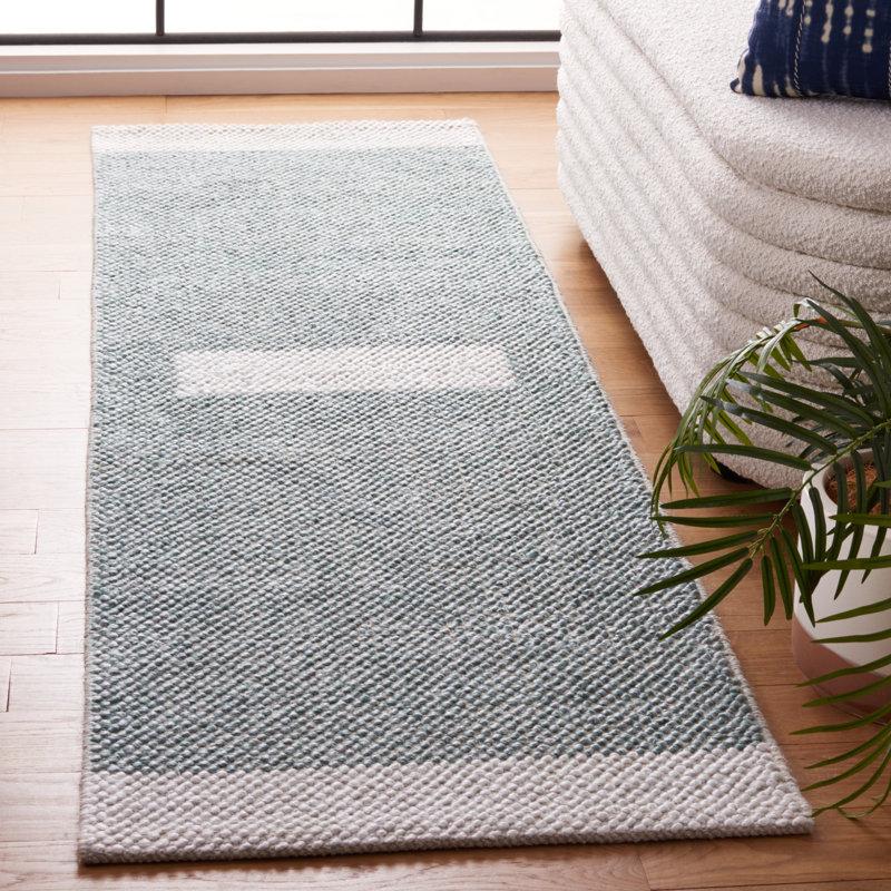 Denbhi Flat Weave Wool Rug, Runner 2'3" x 8'
