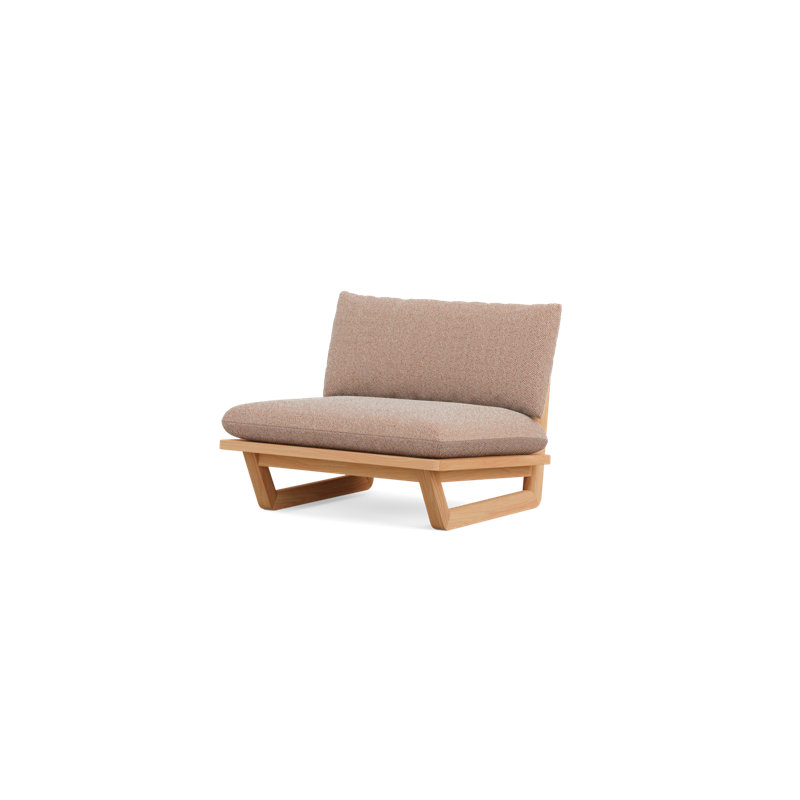 Outdoor Teak Lounge Chair, Sunbrella Berber Rib Dune, No