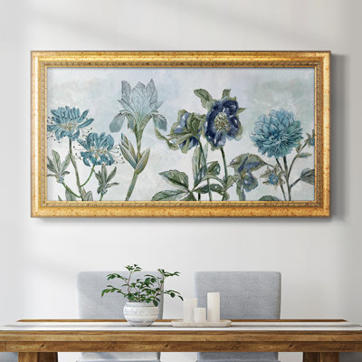 Rétro nuances de bleu - reproduction d'un seul cadre photo sur toile