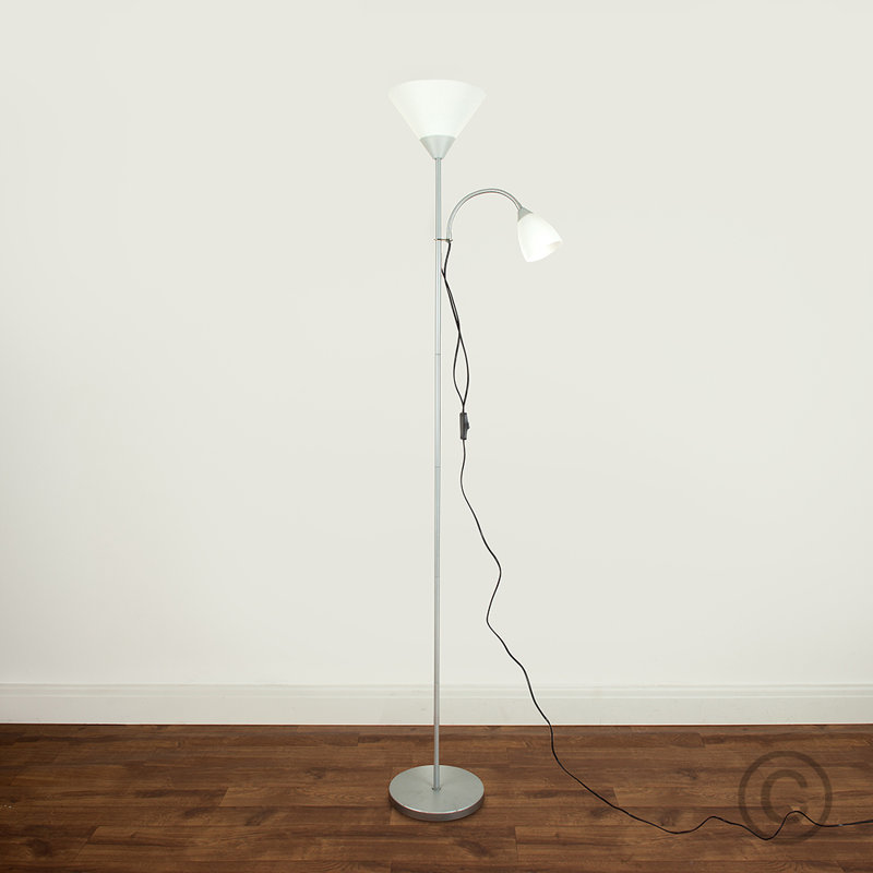 Hatton 180cm Torchiere Floor Lamp, Grey