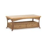 Brookside - Outdoor Coffee Table w/ Travertine Top and Aluminum Frame