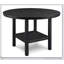 Ensemble de salle à manger 5 pièces contemporain avec table ronde à hauteur de comptoir et chaises rembourrées au fini gris anthracite noir, fabrication en bois massif durable