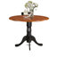 Ensemble de table de salle à manger 3 pièces comprenant une table de salle à manger ronde avec Dropleaf et 2 chaises en bois, 42 po x 42 po, noir et cerise-1764870116-1816246240-1816246241
