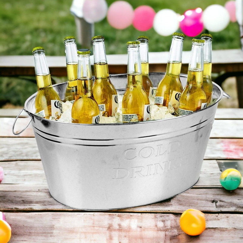 Sherell 2 Piece Large Galvanised Metal Bucket Set
