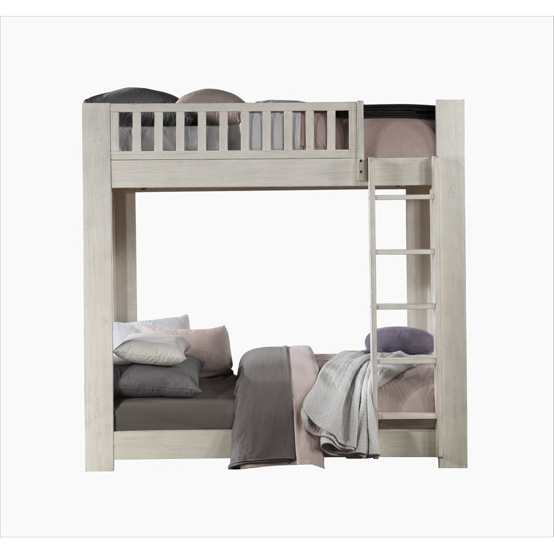 Cedro Weathered White Finish Twin/Twin Bunk Bed