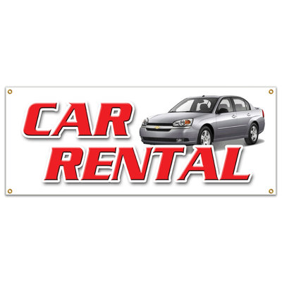 Signe de bannière de location de voiture