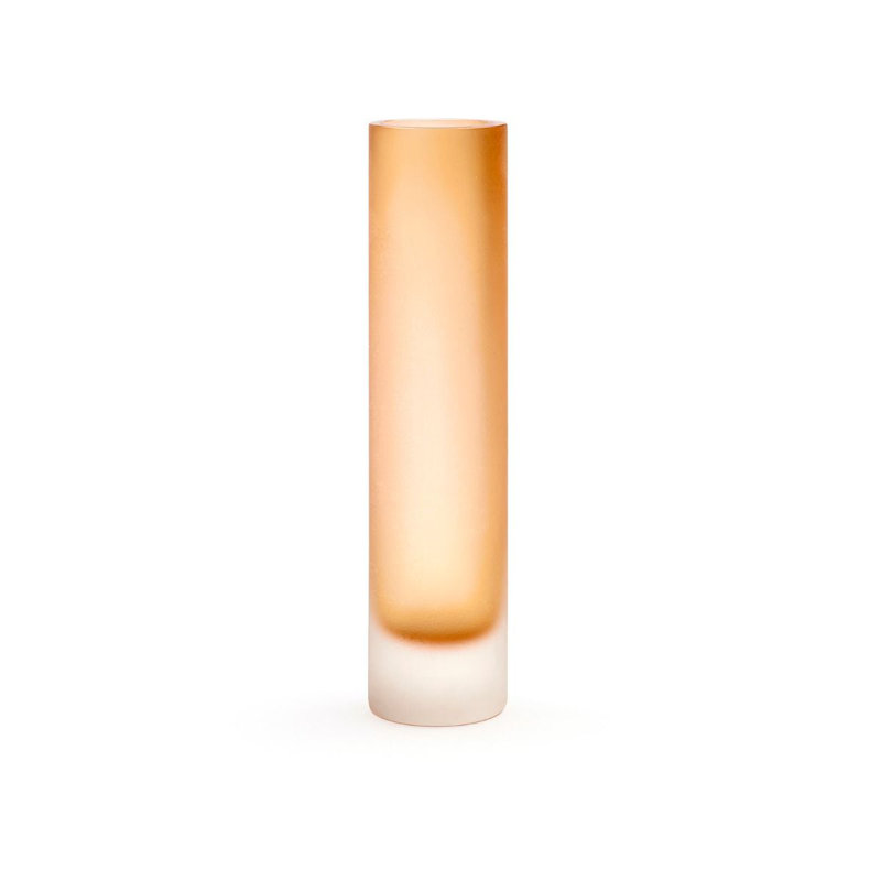Lungo Handmade Glass Table Vase, Amber, 17.5" H x 4" W x 4" D
