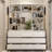 Elegant Accent Cabinet With Integrated Mirror, Large Storage Drawers, And Open Shelving For Display