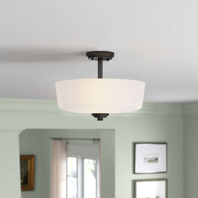 Pitman Semi Flush Mount, Matte Black