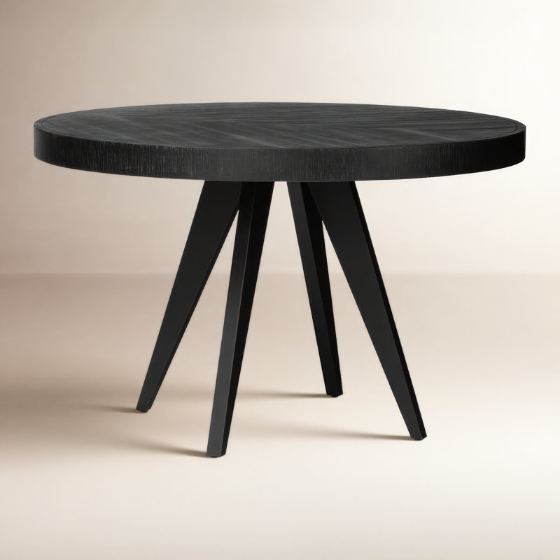 Carlo Round Dining Table, Black, 30" H x 48" W x 48" D