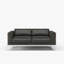 Forum 2-Seat Sofa Walnut Black Leather