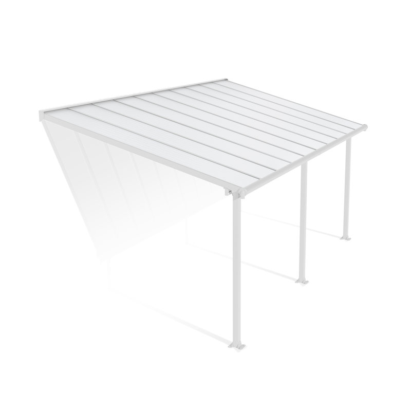 Auvent de patio en polycarbonate, 10 pi x 20 pi, Blanc