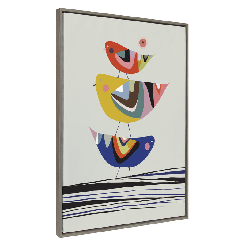 «The Family Tree» par Rachel Lee 3 Birdies Studio, reproduction d'art sur toile encadrée, H 41,5 po x l 31,5 po po, Gris