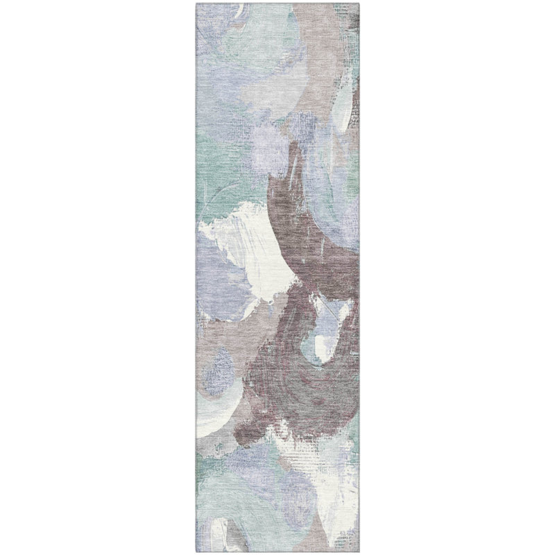 Premium Machine Washable Mouton Abstract Rug, Runner 2'3" x 7'6"
