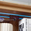 Vitrine lumineuse - Vitrine élégante en verre avec tablettes réglables, 2 portes et 1 tiroir - Buffet de rangement pour le vin avec ampoule incluse - Finition chêne clair