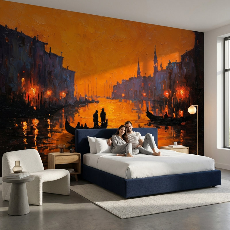 Papier peint double mural mural Gondolas, Non tissé, 120 po x 96 po