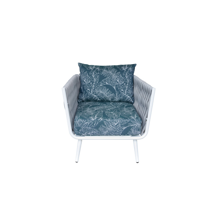 Fauteuil Cayman avec coussins Sunbrella, Bleu