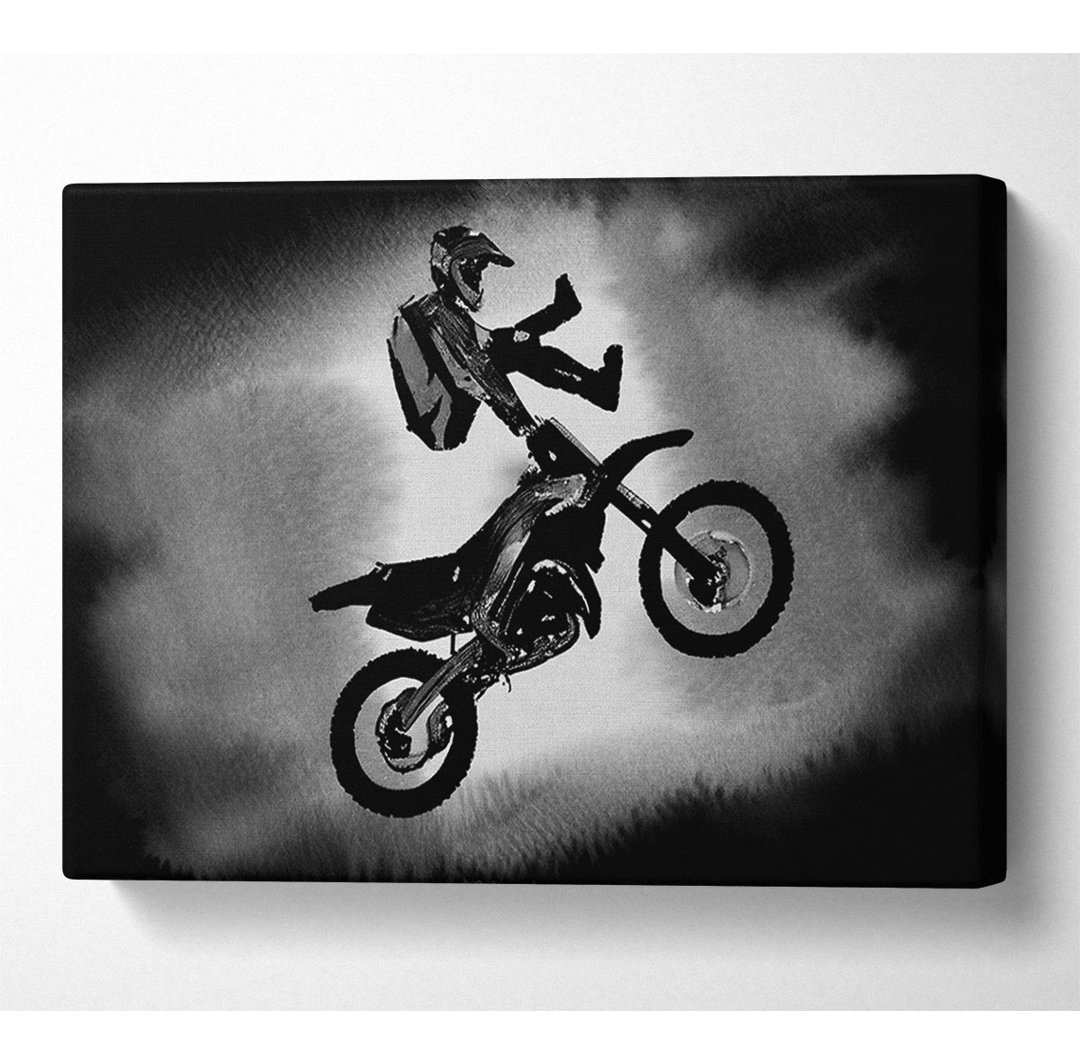 Free Style Motorcross B N W - Leinwanddrucke im Wrapped Design