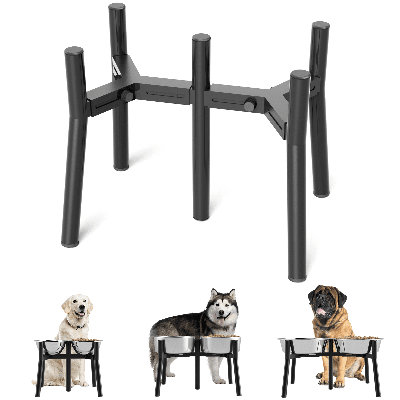 Bols pour chien surélevés en métal 2 en 1 pour bols de 7 à 10,6 po / 10,8 à 27 cm, support réglable pour support à nourriture pour chien, bol surélevé de 11 po pour chiens de taille moyenne et grande (bol non inclus)