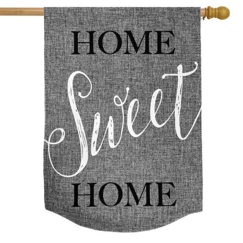 Drapeau de maison en jute Home Sweet Home