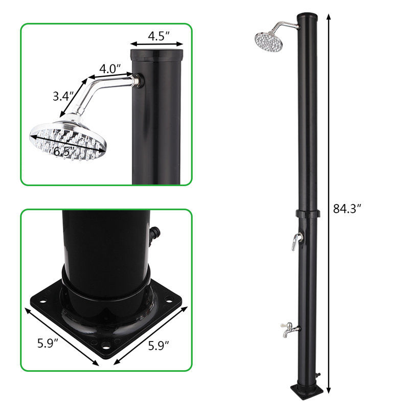 Altmar Solar Powered Temperature Controlled Portable Free Standing Outdoor Shower and Footwash Spout