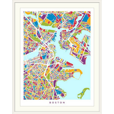 " Boston Massachusetts Street Map " by Michael Tompsett