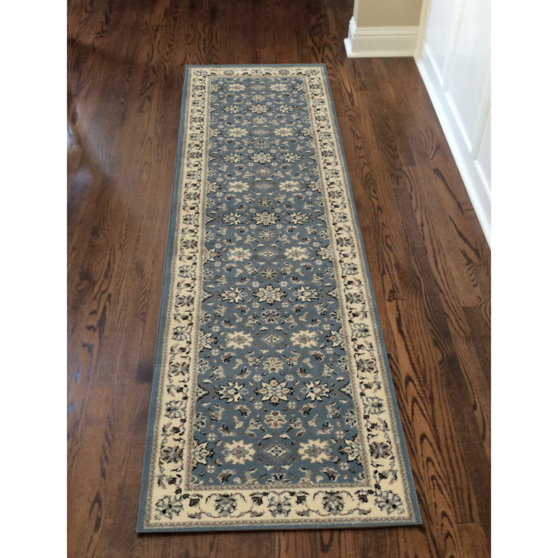 Tapis bleu Winston-Salem, Tapis de couloir 2 pi 2 po x 7 pi 7 po
