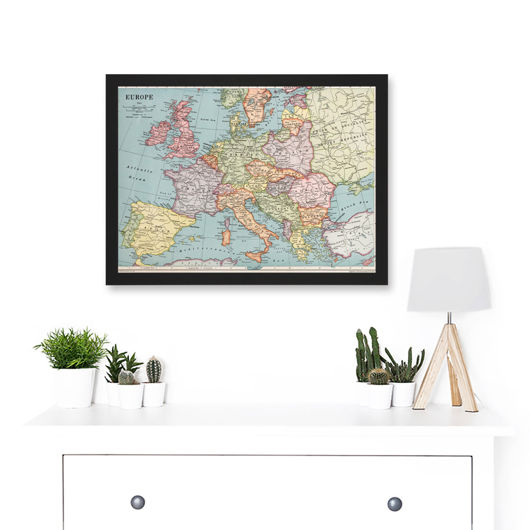 1930 Europe Political Map by Whitney-Graham - Single Picture Frame Print