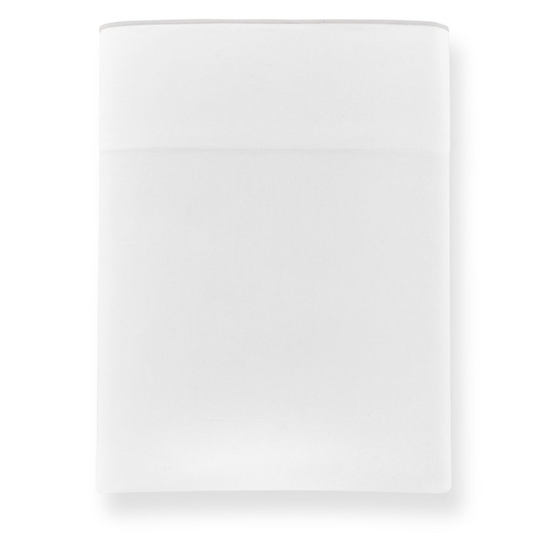 Melody 420 Thread Count 100% Cotton Sateen Flat Sheet, Queen Flat Sheet, White