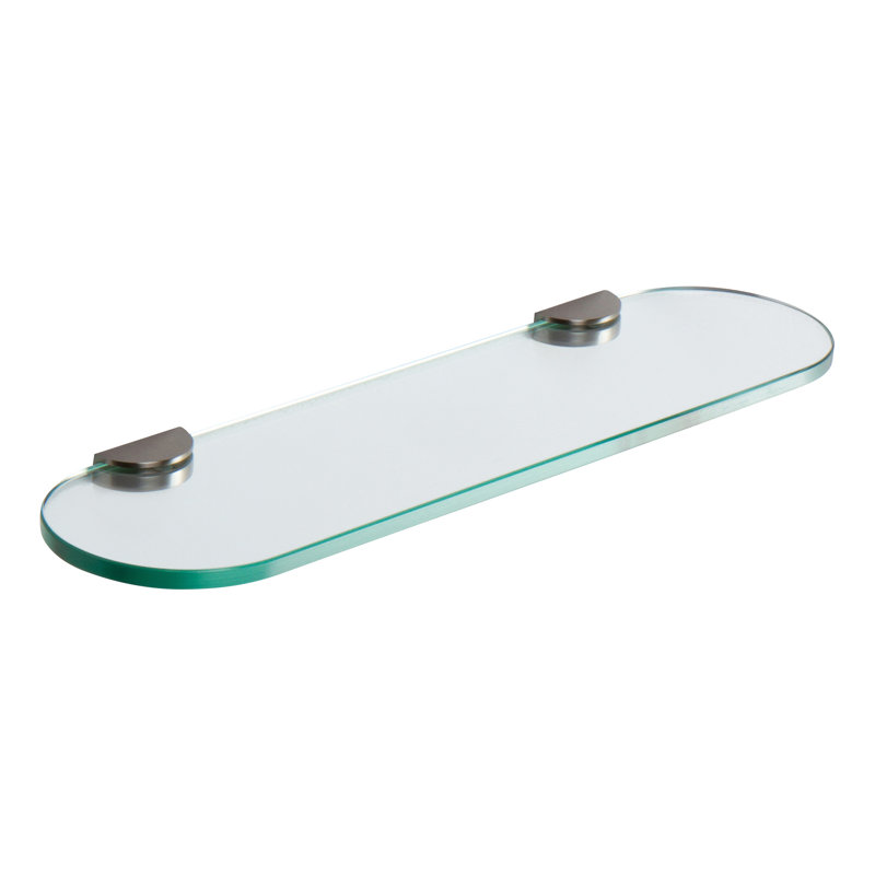 Sine Shelf, 0.8" H x 18" W x 4.9" D, Satin Nickel