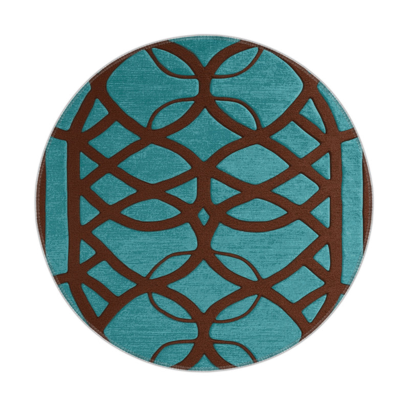 Trellis Brown Indoor and Outdoor Area Rug, Rectangle 5' x 7'