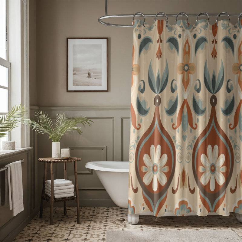 Earthy Patterns - Rideau de douche Premium, H 74 po x l 71 po