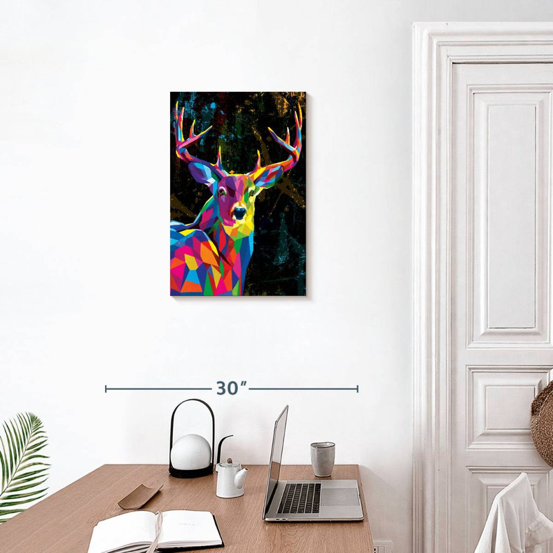 Brampt Geometric Colored Buck, 24" H x 16" W