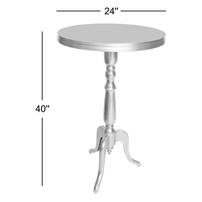 Modern Chrome Cast Aluminum Side Table
