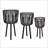 S/3 BAMBOO PLANTERS 11/13/15", BLACK