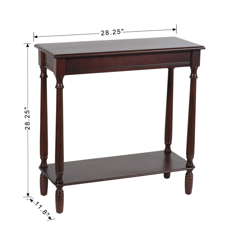 Rachel Collection Console Table with Storage Shelf End Table - Walnut, Walnut