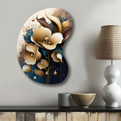 Lamour - Unique Shape Calla Lily Metal Wall Art, Asymmetrical Metal Wall Sculpture Print