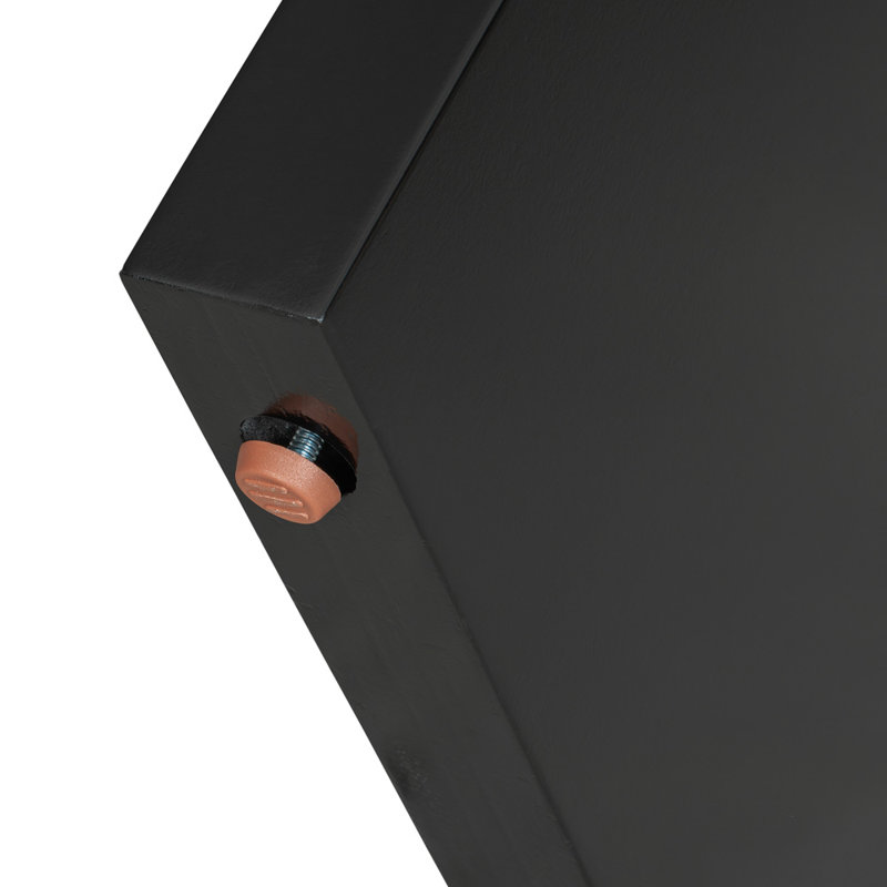 Console géométrique de 60 pouces avec finition peinte et pieds réglables, Noir