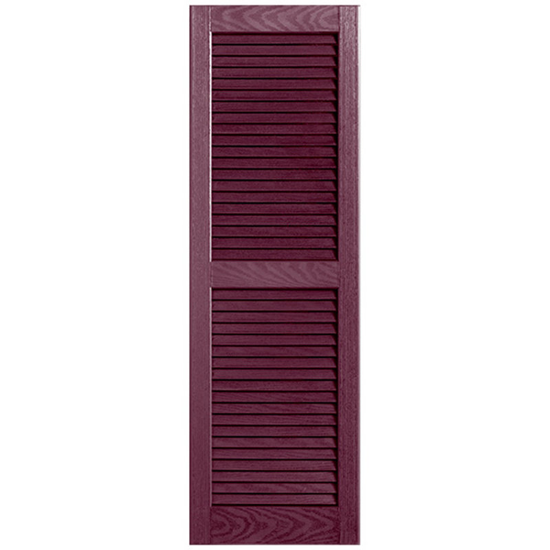 Paire de volets à persiennes droites, 12 po, 41 po, Bordeaux