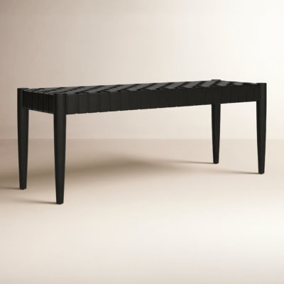 Orin 47" Woven Leather Dining Bench