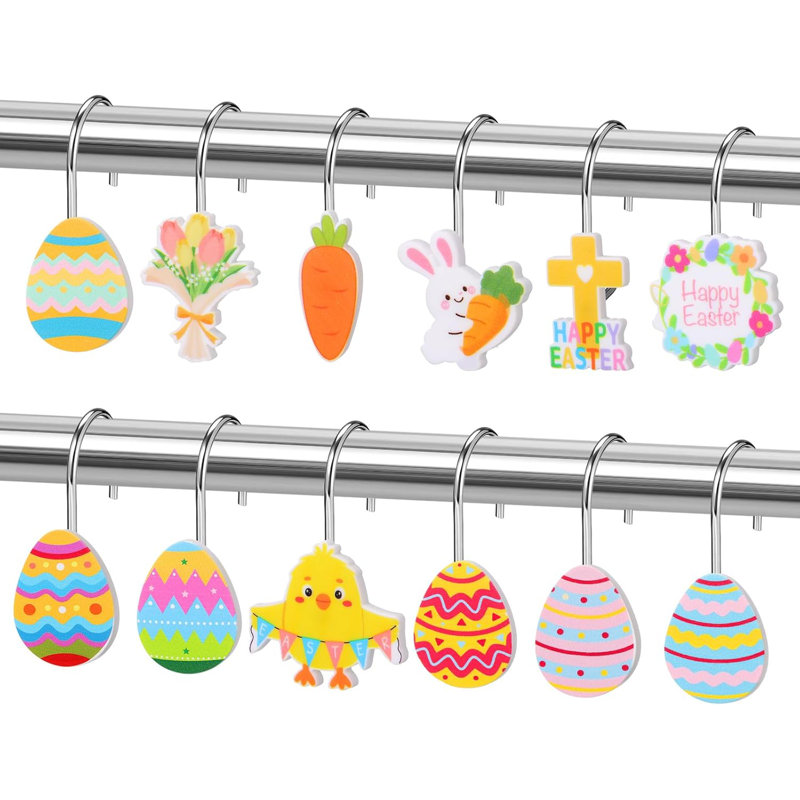 12-pack Easter Shower Curtain Hooks